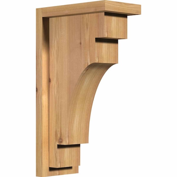 Ekena Millwork Mediterranean Smooth Corbel w/Backplate, Western Red Cedar, 5 1/2"W x 10"D x 18"H COR06X10X18MED01SWR - main